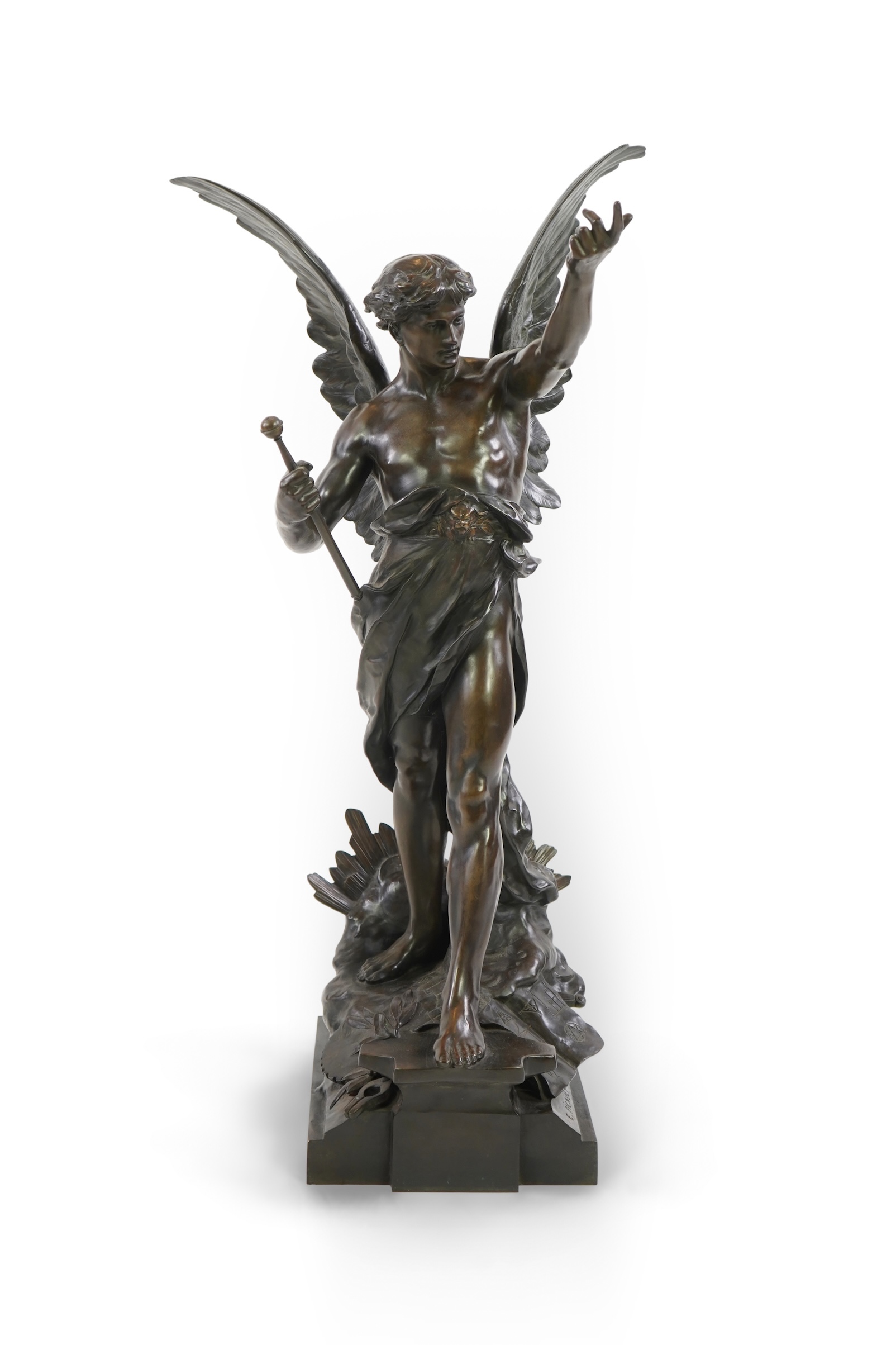 Émile Louis Picault (1833-1915). The Genius Of Work. A large bronze figure